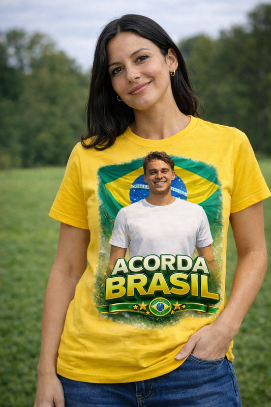 Camiseta Acorda Brasil - Homenagem Nikolas Ferreira - Quality Unissex