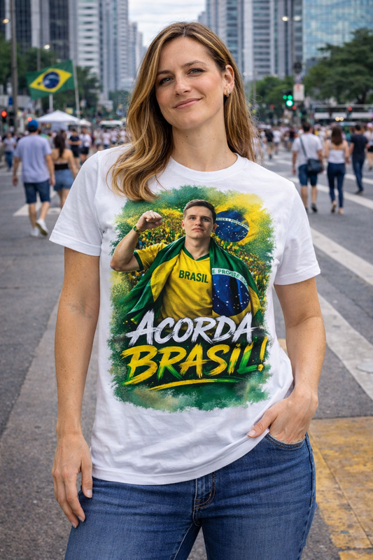Camiseta Acorda Brasil - Homenagem Lucas Pavanato - Quality Unissex