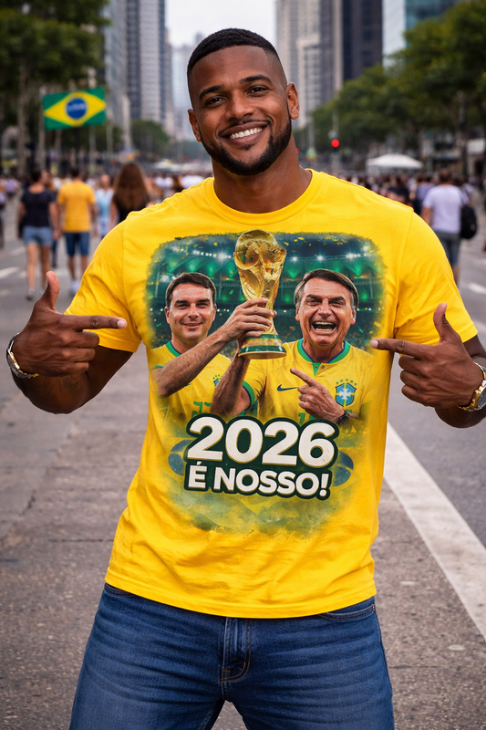 Camiseta 2026 é Nosso! Homenagem a Flávio Bolsonaro + Jair Bolsonaro - Quality Unissex