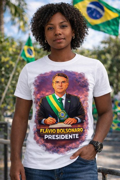 Camiseta Flávio Bolsonaro Presidente - Homenagem - Quality Unissex