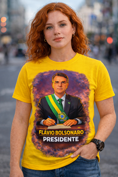 Camiseta Flávio Bolsonaro Presidente - Homenagem - Quality Unissex