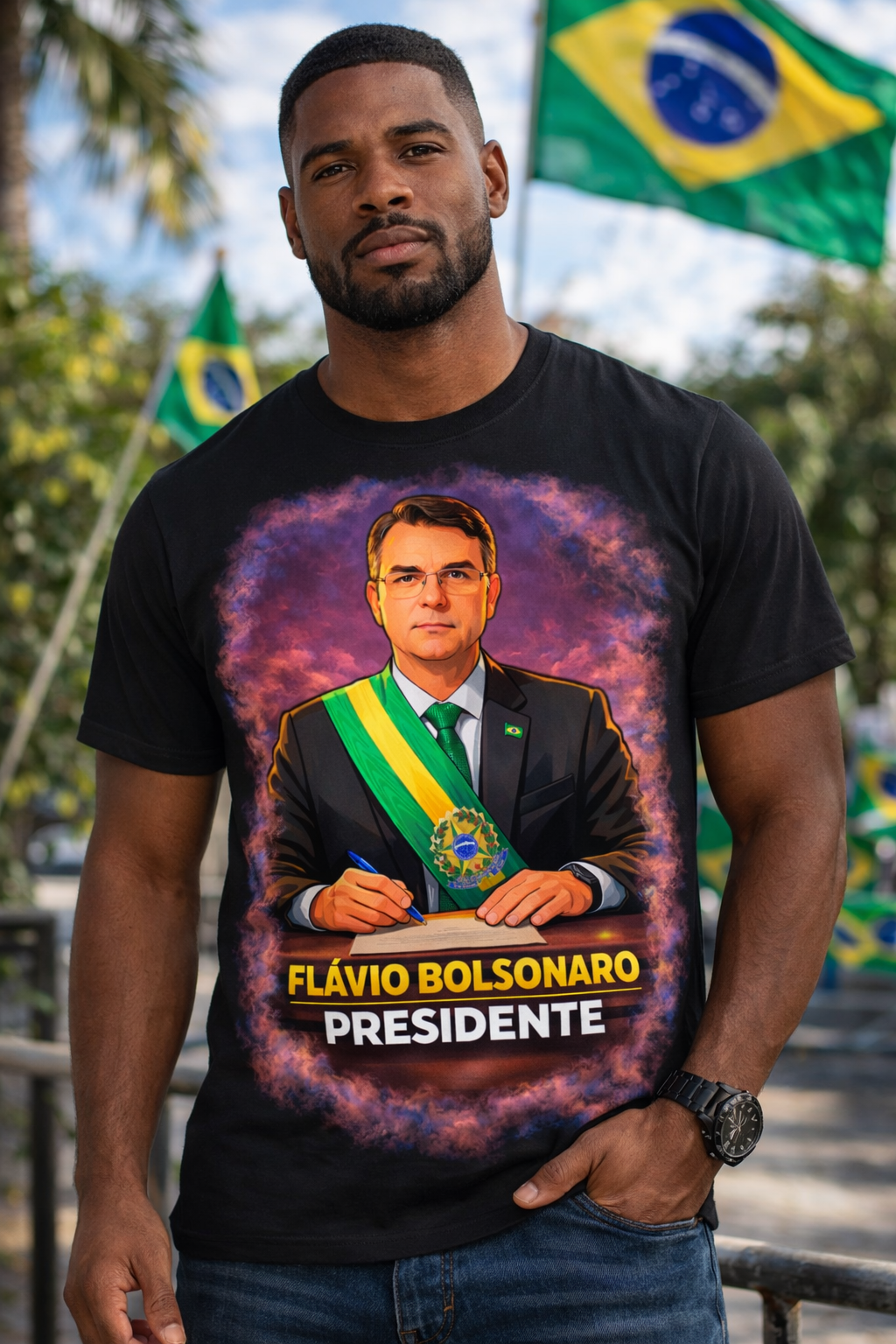 Camiseta Flávio Bolsonaro Presidente - Homenagem - Quality Unissex
