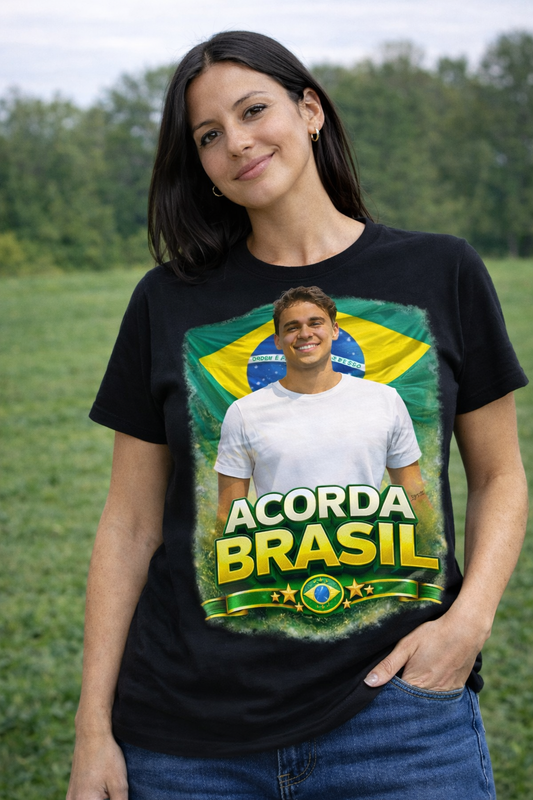 Camiseta Acorda Brasil - Homenagem Nikolas Ferreira - Quality Unissex