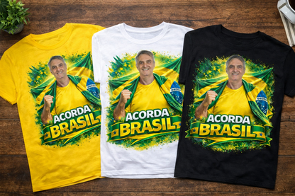 Camiseta Acorda Brasil - Homenagem Renato Bolsonaro - Quality Unissex